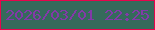 文字の大きさ：4、枠の色：e7044c、背景の色：356a5b、文字の色：8339a8 無料ブログパーツのブログ時計