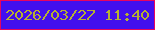 文字の大きさ：5、枠の色：e7045f、背景の色：420fed、文字の色：b6b131 無料ブログパーツのブログ時計