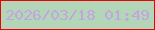 文字の大きさ：2、枠の色：e70504、背景の色：b2d6b7、文字の色：c2a5de 無料ブログパーツのブログ時計