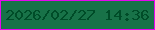 文字の大きさ：4、枠の色：e705ef、背景の色：187248、文字の色：004c28 無料ブログパーツのブログ時計