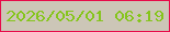 文字の大きさ：2、枠の色：e70a49、背景の色：ccc6b7、文字の色：85c51b 無料ブログパーツのブログ時計