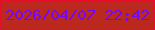 文字の大きさ：2、枠の色：e70d2a、背景の色：bb281d、文字の色：7208f7 無料ブログパーツのブログ時計