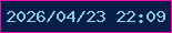 文字の大きさ：4、枠の色：e70fa5、背景の色：091d49、文字の色：85d1e1 無料ブログパーツのブログ時計