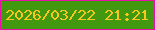 文字の大きさ：5、枠の色：e711a8、背景の色：42980f、文字の色：f8c71f 無料ブログパーツのブログ時計