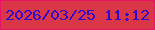 文字の大きさ：5、枠の色：e71367、背景の色：d93748、文字の色：3205cc 無料ブログパーツのブログ時計