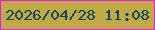 文字の大きさ：3、枠の色：e713f9、背景の色：c1aa45、文字の色：10475c 無料ブログパーツのブログ時計