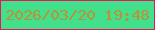 文字の大きさ：1、枠の色：e71755、背景の色：42e08c、文字の色：bb9136 無料ブログパーツのブログ時計