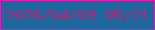 文字の大きさ：5、枠の色：e717b4、背景の色：1b689d、文字の色：c21d7a 無料ブログパーツのブログ時計