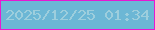 文字の大きさ：1、枠の色：e718d2、背景の色：6cb7d5、文字の色：9dcedd 無料ブログパーツのブログ時計