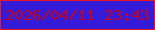 文字の大きさ：3、枠の色：e71922、背景の色：351bd7、文字の色：c00223 無料ブログパーツのブログ時計