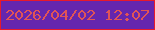 文字の大きさ：2、枠の色：e7192b、背景の色：6526ae、文字の色：e05457 無料ブログパーツのブログ時計
