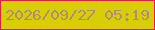 文字の大きさ：5、枠の色：e71b4e、背景の色：d9ce03、文字の色：ae8e74 無料ブログパーツのブログ時計