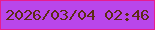文字の大きさ：3、枠の色：e71c8f、背景の色：b946eb、文字の色：5d2d15 無料ブログパーツのブログ時計