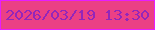 文字の大きさ：1、枠の色：e71dfe、背景の色：eb4085、文字の色：9326ba 無料ブログパーツのブログ時計