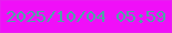 文字の大きさ：2、枠の色：e71ef1、背景の色：f00ff8、文字の色：50a2a6 無料ブログパーツのブログ時計