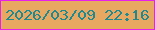 文字の大きさ：1、枠の色：e721e9、背景の色：e9a862、文字の色：1d8a91 無料ブログパーツのブログ時計