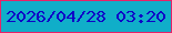 文字の大きさ：1、枠の色：e72268、背景の色：10aec9、文字の色：0f01c7 無料ブログパーツのブログ時計