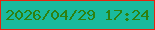 文字の大きさ：4、枠の色：e7240e、背景の色：1aba9d、文字の色：2e8110 無料ブログパーツのブログ時計