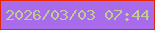 文字の大きさ：5、枠の色：e72502、背景の色：a86be9、文字の色：c1ca93 無料ブログパーツのブログ時計