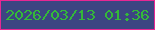 文字の大きさ：4、枠の色：e72793、背景の色：3c4582、文字の色：34b939 無料ブログパーツのブログ時計