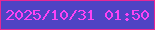 文字の大きさ：5、枠の色：e72794、背景の色：4f43c4、文字の色：fc43f4 無料ブログパーツのブログ時計