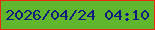 文字の大きさ：5、枠の色：e72b14、背景の色：60b62c、文字の色：101d7f 無料ブログパーツのブログ時計
