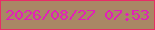 文字の大きさ：1、枠の色：e72d67、背景の色：a98765、文字の色：e21fb8 無料ブログパーツのブログ時計