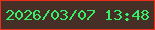 文字の大きさ：3、枠の色：e72f1b、背景の色：452f26、文字の色：39ef6a 無料ブログパーツのブログ時計