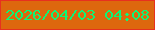 文字の大きさ：1、枠の色：e7301f、背景の色：dd670e、文字の色：0cf676 無料ブログパーツのブログ時計