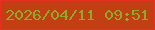 文字の大きさ：2、枠の色：e73022、背景の色：c13f13、文字の色：90a92a 無料ブログパーツのブログ時計