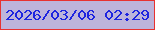 文字の大きさ：2、枠の色：e73231、背景の色：bdb4db、文字の色：1e25df 無料ブログパーツのブログ時計