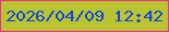 文字の大きさ：2、枠の色：e73287、背景の色：bac431、文字の色：1145da 無料ブログパーツのブログ時計