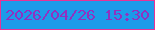 文字の大きさ：4、枠の色：e73296、背景の色：1c9be9、文字の色：9031c0 無料ブログパーツのブログ時計