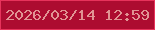 文字の大きさ：3、枠の色：e7335b、背景の色：ad0c30、文字の色：e19393 無料ブログパーツのブログ時計