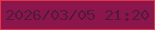 文字の大きさ：1、枠の色：e73447、背景の色：8c164b、文字の色：501b3a 無料ブログパーツのブログ時計