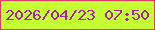 文字の大きさ：4、枠の色：e73767、背景の色：c4ff34、文字の色：a622a8 無料ブログパーツのブログ時計