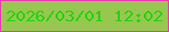 文字の大きさ：2、枠の色：e73ab0、背景の色：97c751、文字の色：26d30a 無料ブログパーツのブログ時計