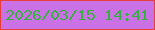 文字の大きさ：1、枠の色：e73e39、背景の色：cb71e6、文字の色：36b03e 無料ブログパーツのブログ時計