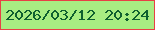 文字の大きさ：5、枠の色：e74145、背景の色：a8ed82、文字の色：0f602f 無料ブログパーツのブログ時計