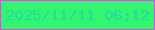 文字の大きさ：5、枠の色：e743fb、背景の色：35f46f、文字の色：1edd9d 無料ブログパーツのブログ時計