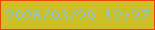 文字の大きさ：3、枠の色：e74603、背景の色：cebf27、文字の色：8bc7cb 無料ブログパーツのブログ時計