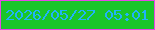 文字の大きさ：5、枠の色：e747e7、背景の色：1ac62a、文字の色：20b3f9 無料ブログパーツのブログ時計