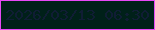 文字の大きさ：5、枠の色：e749f6、背景の色：002019、文字の色：101d34 無料ブログパーツのブログ時計