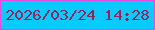文字の大きさ：1、枠の色：e74bdb、背景の色：09cafd、文字の色：88285c 無料ブログパーツのブログ時計