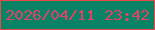 文字の大きさ：1、枠の色：e74c4b、背景の色：098266、文字の色：e04368 無料ブログパーツのブログ時計