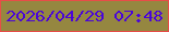 文字の大きさ：4、枠の色：e74d48、背景の色：958740、文字の色：4a06d8 無料ブログパーツのブログ時計