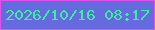 文字の大きさ：3、枠の色：e74de9、背景の色：666adf、文字の色：3eeca6 無料ブログパーツのブログ時計