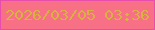 文字の大きさ：5、枠の色：e74eab、背景の色：f87086、文字の色：d8b13f 無料ブログパーツのブログ時計