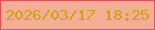 文字の大きさ：4、枠の色：e74f55、背景の色：f4ae95、文字の色：cda110 無料ブログパーツのブログ時計