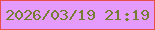 文字の大きさ：2、枠の色：e75049、背景の色：e49bfc、文字の色：757d34 無料ブログパーツのブログ時計